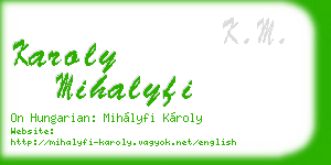 karoly mihalyfi business card